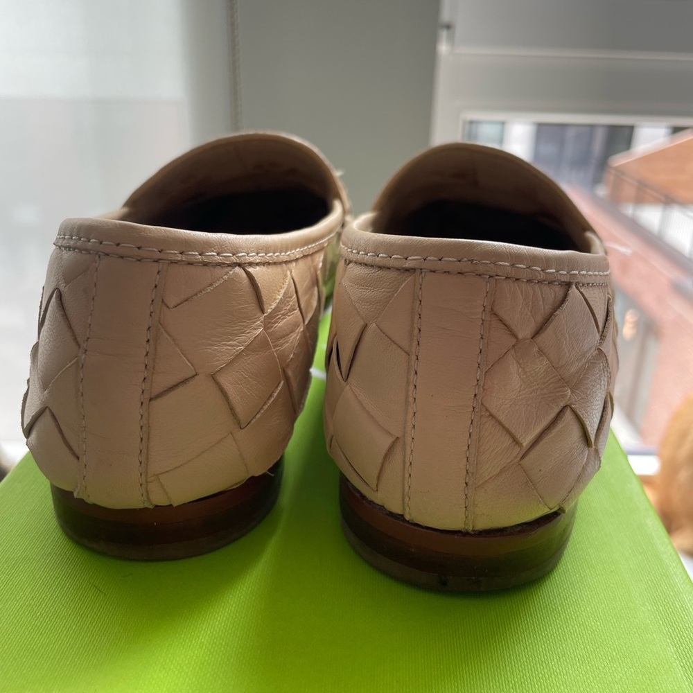 Sam Edelman Leather Woven Lorraine Loafers Beige Size 7.5 - Picture 8 of 9